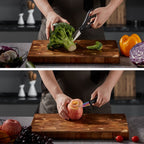 Juego de Cuchillos, 16 Piezas en Acero Inoxidable con Bloque, Set Profesional para la Cocina