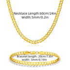 Set de Joyería para Mujer en Plata 925, Joyería Femenina 5Mm Collar Cubano Pulsera Set de Dos Piezas, Joyería Unisex con Charm Elegante, un Regalo para Damas, Unisex, Regalos de Halloween y Navidad, Regalos para Parejas, Viene con una Caja de Regalo