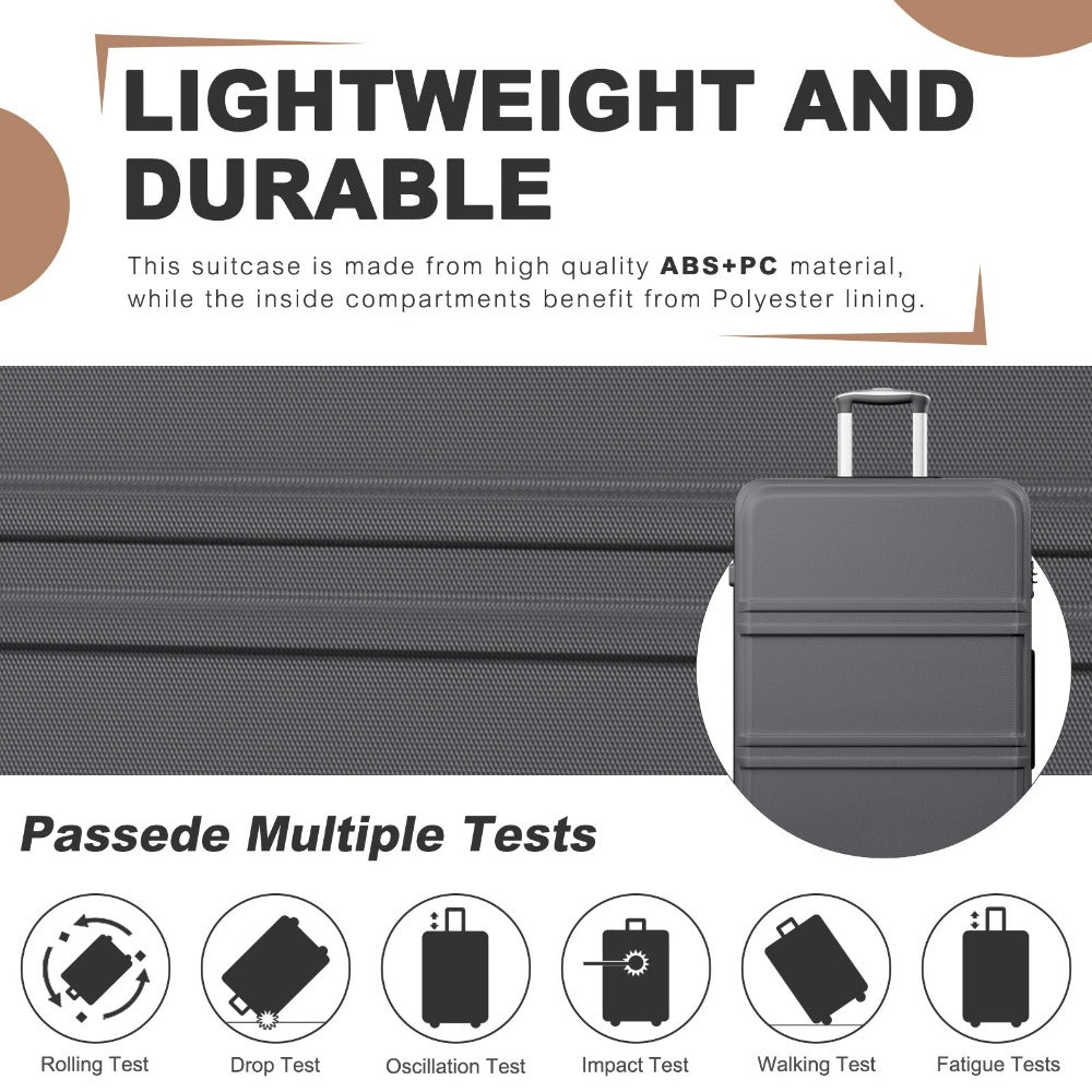 Kono ABS+PC Maleta Extra Grande de 32 Pulgadas, Diseño Horizontal Esculpidor, Equipaje Rígido con Ruedas y Mango Telescópico