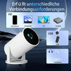 Proyector | Mini Proyector con Wifi y BT, Soporte Full HD Local 1080P a 4K, Proyector Portátil, Soporte Giratorio de 210 Grados, Corrección