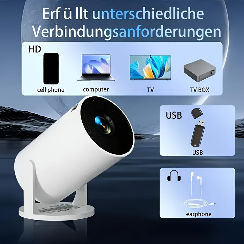 Proyector | Mini Proyector con Wifi y BT, Soporte Full HD Local 1080P a 4K, Proyector Portátil, Soporte Giratorio de 210 Grados, Corrección