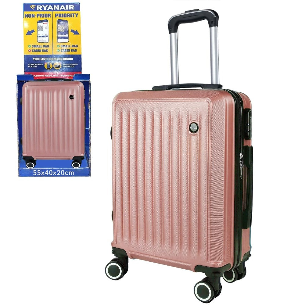 Maleta De Cabina Exclusiva Para Vuelos Europeos, Ideal Para Vacaciones De Verano Y Viajes A La Playa. Dimensiones Precisas De 55×40×20 Cm, Diseño Rígido Resistente Con 4 Ruedas Giratorias 360°, Tirador Telescópico Suave Y Cerradura De Seguridad. Ligera Y
