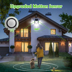 Luz solar LED con sensor de movimiento 4pcs | Para jardín, patio, garaje y seguridad exterior