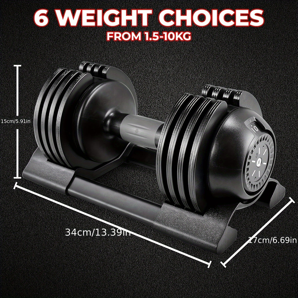2 Piezas de Mancuernas de 10 kg con Base, Peso Ajustable, Mango Antideslizante, Peso Total de 20 kg, con Base para Evitar Rodar, Ideales para Hogar, Oficina, Gimnasio y Entrenamiento Corporal