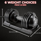 2 Piezas de Mancuernas de 10 kg con Base, Peso Ajustable, Mango Antideslizante, Peso Total de 20 kg, con Base para Evitar Rodar, Ideales para Hogar, Oficina, Gimnasio y Entrenamiento Corporal