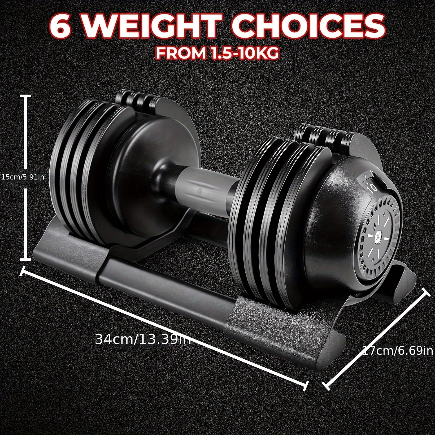 2 Piezas de Mancuernas de 10 kg con Base, Peso Ajustable, Mango Antideslizante, Peso Total de 20 kg, con Base para Evitar Rodar, Ideales para Hogar, Oficina, Gimnasio y Entrenamiento Corporal