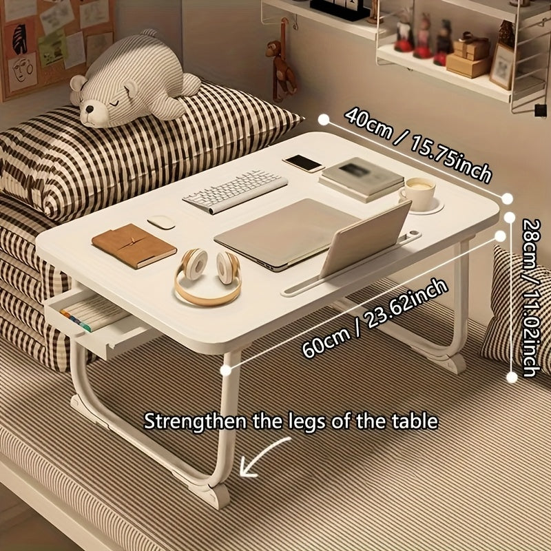 Escritorio portátil plegable con cajón para cama sofá y oficina en casa | Plegable