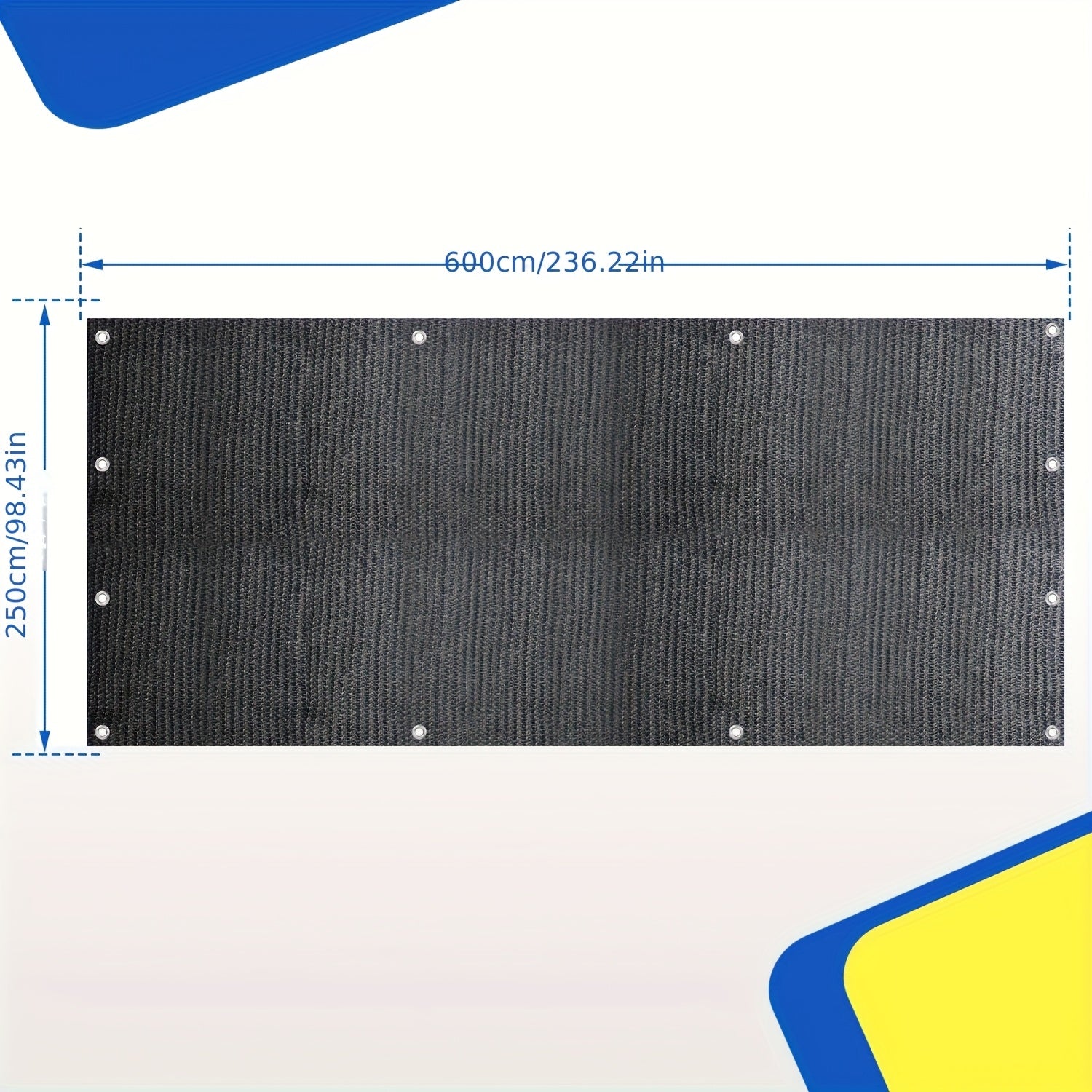 Colchoneta de Camping de Alta Calidad - Transpirable - Antideslizante - Gris Azulado - con 12 Agujeros, 13 Estacas y Bolsa de Transporte - 250/300/350/400/500/550/600Cm