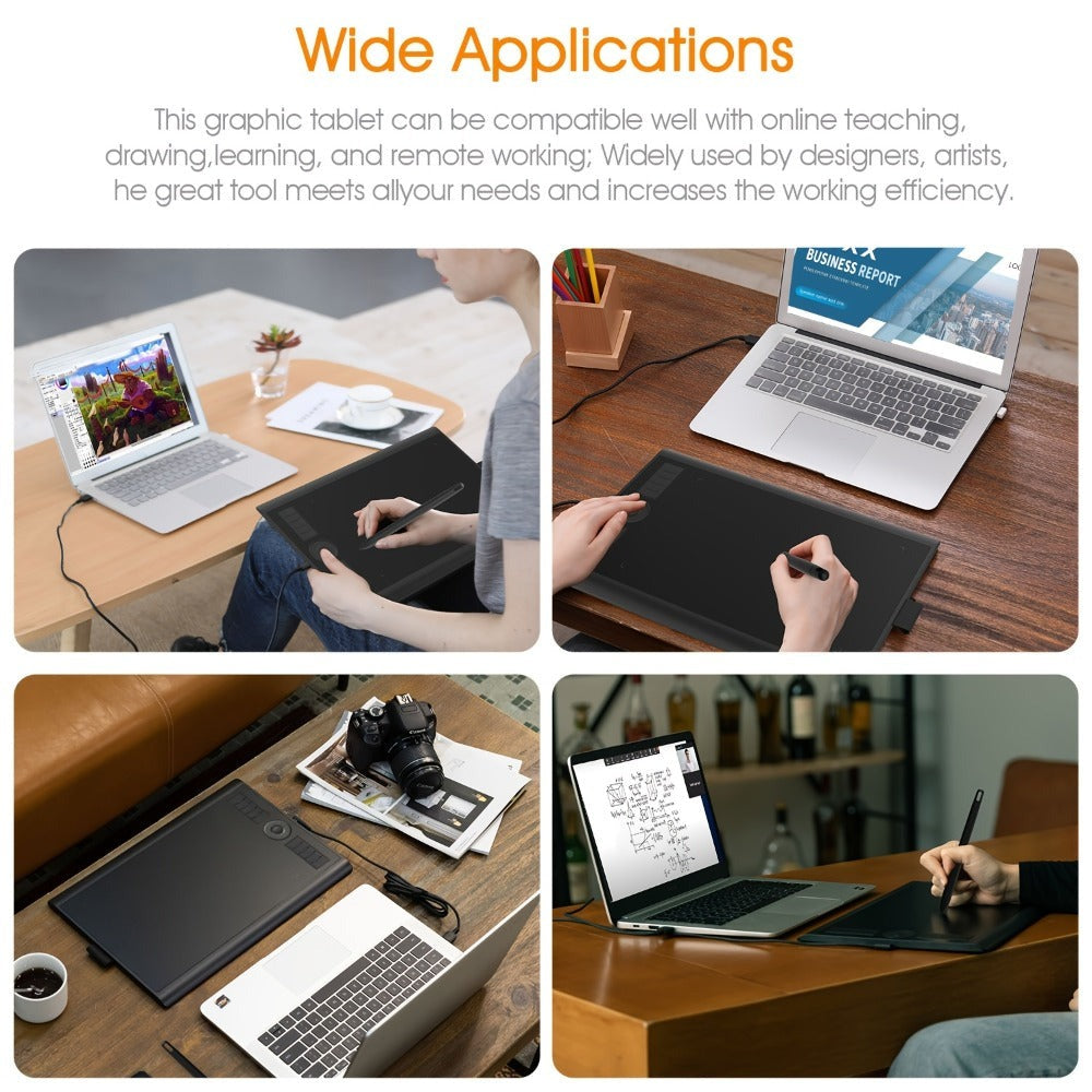 GAOMON M10K Tableta Gráfica Profesional Grande Compatible con Mac y PC, Mesa de Dibujo Grande con Lápiz Óptico sin Batería, 8192 Niveles, 10 Teclas de Acceso Rápido, - Adecuada para Arte Digital, Edición de Fotos, Diseño, para Uso de Oficina