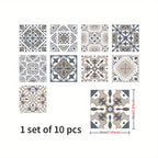 10 piezas, Pegatinas de Azulejos Impermeables para Baño, Inodoro y Sala de Estar - Antideslizantes, Autoadhesivas, Resistentes al Aceite y Fáciles de Colocar - Ideales para Crear un Suelo Elegante y Duradero