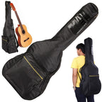 Funda Clásica para Guitarra Acústica, Estuche Rígido Negro con Bolsillos, Correas Ajustables y Asa para Transporte, Material Sólido Grueso Protector Resistente a las Condiciones Climáticas, Estuche con Bolsillo Adicional para Partituras A4 y Bolsillo para