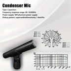 Juego de 7 micrófonos dinámicos de metal para batería - Adecuados para grabación profesional de batería con micrófonos para bombo, tom/snare y platillos, equipados con pinzas para micrófono