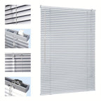 Persiana veneciana Sekey Klemmfix para ventanas, de suspensión libre, lamas de aluminio de 25 mm, con perforación, incluye material de montaje, persiana de aluminio, sin perforación