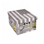 Caja de almacenamiento decorativa de cartón, 1 pieza, con estampado, para ropa, artículos pequeños, documentos, ideal para hogar, oficina o armario, dimensiones: 35x26.3x18.6 cm