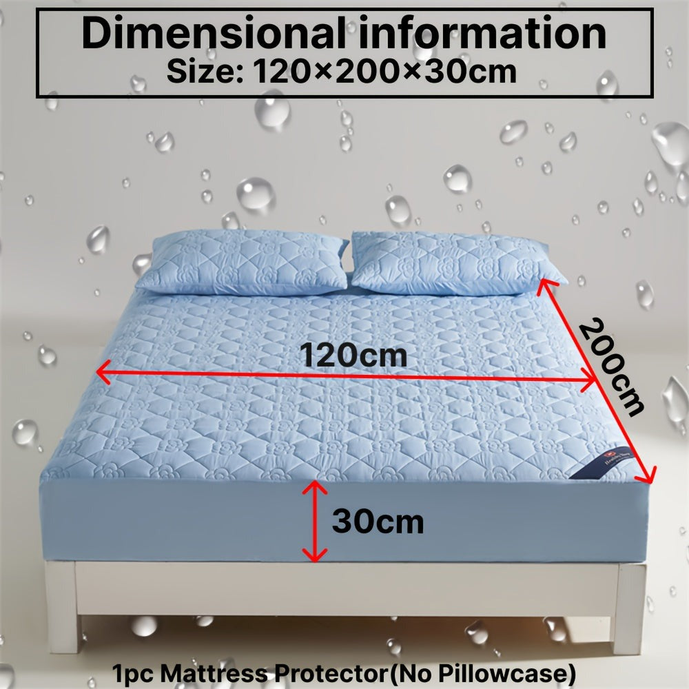 1 Protector de colchón impermeable cómodo, sábana ajustable impermeable suave y transpirable con tecnología Soundwave, funda de colchón de color sólido sin ruido, adecuada para apartamentos, dormitorios, hoteles, habitaciones de invitados y residencias de