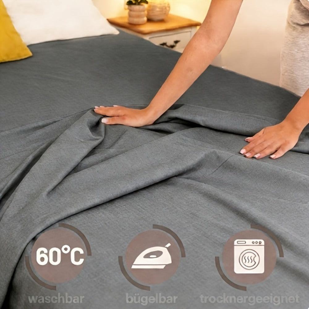 Juego de 2 piezas de sábanas de algodón puro 100%, hechas con algodón seleccionado de alta calidad de 135Gsm, hipoalergénicas, 35 cm de profundidad, ropa de cama cómoda y transpirable, adecuadas para dormitorios, residencias y habitaciones de invitados, l