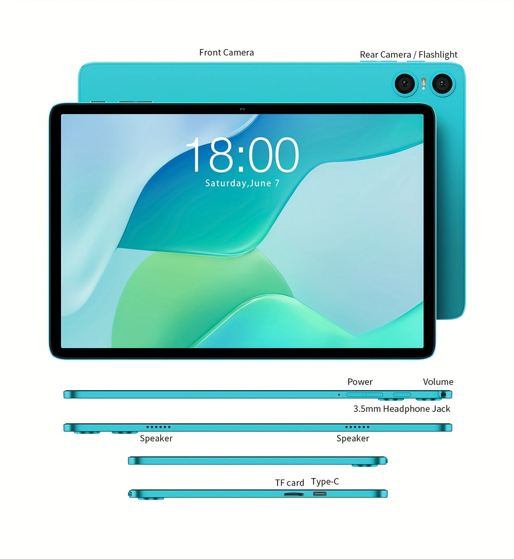 Tabletas Android | Teclast P33 Tablet de 10.1 pulgadas IPS, 9GB (3+6GB Virtual) RAM, 64GB ROM, Android 15, WiFi6, Batería de 6000mAh, Carga