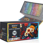 180 Colores de Rotulador Acrílico, Pincel Acrílico, Ideal para Piedra, Cerámica, Madera, Lienzo, Plástico, Vidrio, Caligrafía, Tarjetas y Manualidades DIY