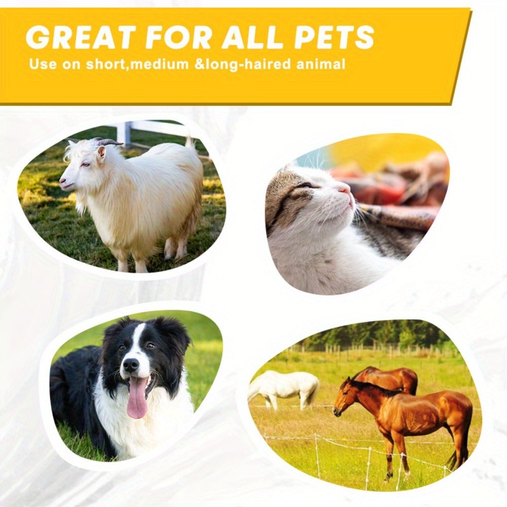Guantes para baño y aseo de mascotas - Guantes para deshacer pelaje aptos para mascotas con pelo largo y corto, eficaces para eliminar el pelo de gatos, perros y caballos (Amarillo)