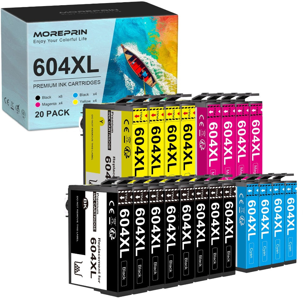 (Paquete de 20) Cartuchos de impresora 604 XL – Cartuchos compatibles 604XL para Epson 604 Multipack de cartuchos para Expression Home XP-3200, XP-4200, XP-2205, XP-3205, XP-4205, XP-2200, Workforce WF-2910, 2930, 2935, 2950