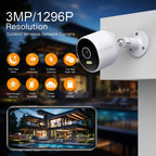 1/2/4 piezas Laxihub 3MP 1296P Cámaras de seguridad Wi-Fi para exteriores, Cámara interior para seguridad del hogar, para vigilancia de puertas domésticas, Audio bidireccional, Almacenamiento en la nube/tarjeta SD, Visión nocturna a todo color, Cámara dig