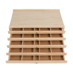 Caja de almacenamiento de madera de 5 cajones con compartimentos - Color madera, adecuada para oficina, organización, compatible multicolor para manualidades, papelería - Mueble de material, almacenamiento de costura