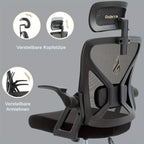 Silla de Oficina Ergonómica, Silla de Escritorio para el Hogar, Silla de Malla de Respaldo Alto con Profundidad de Asiento Ajustable, Silla de Computadora con Soporte Lumbar
