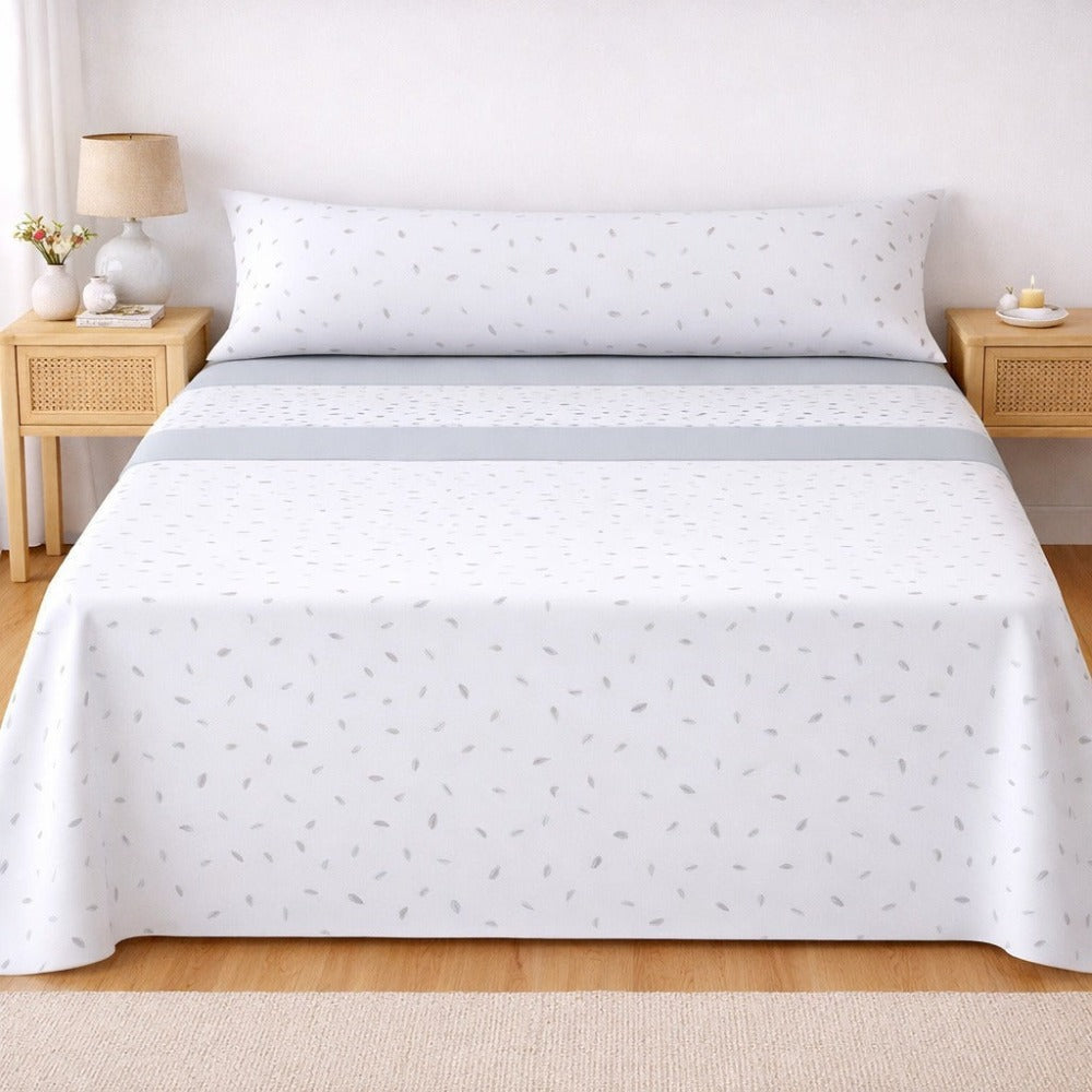 Juego de Sábanas Microfibra 100% Poliéster, Suaves y Frescas para Verano, Estampadas, incluye Bajera -Encimera-1 o 2 Funda de almohada, Camas 90/105/135/150/180 cm,