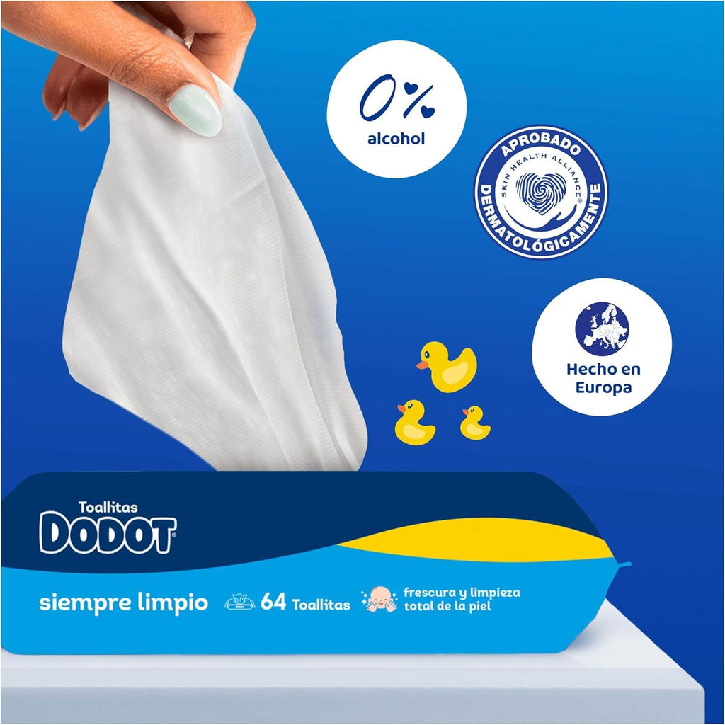 Toallitas Dodot Dermo Active Para Bebé. 628 Toallitas - 12 Pack De 52 Unidades