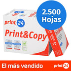Papel para impresora print24, papel de copia, 2500 hojas, 5 x 500 A4, 80 g, blanco prémium, certificado PEFC