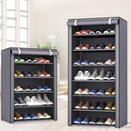 Organizador de Zapatos Resistente con Fácil Montaje - Construcción Robusta de Metal/Plástico, Diseño Vertical que Ahorra Espacio, Capacidad para 27-35 Pares (Tacones Altos, Botas, Zapatillas) - Zapatero Independiente para Entrada, Armario, Apartamento - N