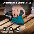 Lijadora triangular Delta de 150W, 12000 RPM, 12 hojas de lija (140X140X80Mm), doble extracción de polvo, ideal para madera y superficies