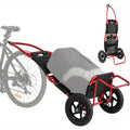 Remolque de carga para bicicleta, remolque 2 en 1 para bicicleta, carrito de compras, carretilla, marco de acero de aleación, ligero y plegable con neumáticos de aire de 30 cm, capacidad de carga de 20 kg