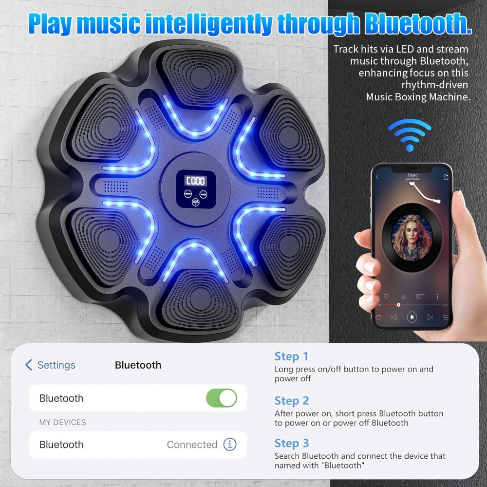 Máquina de boxeo de pared con música y guantes, con tecnología inteligente y nueve modos de velocidad para un entrenamiento