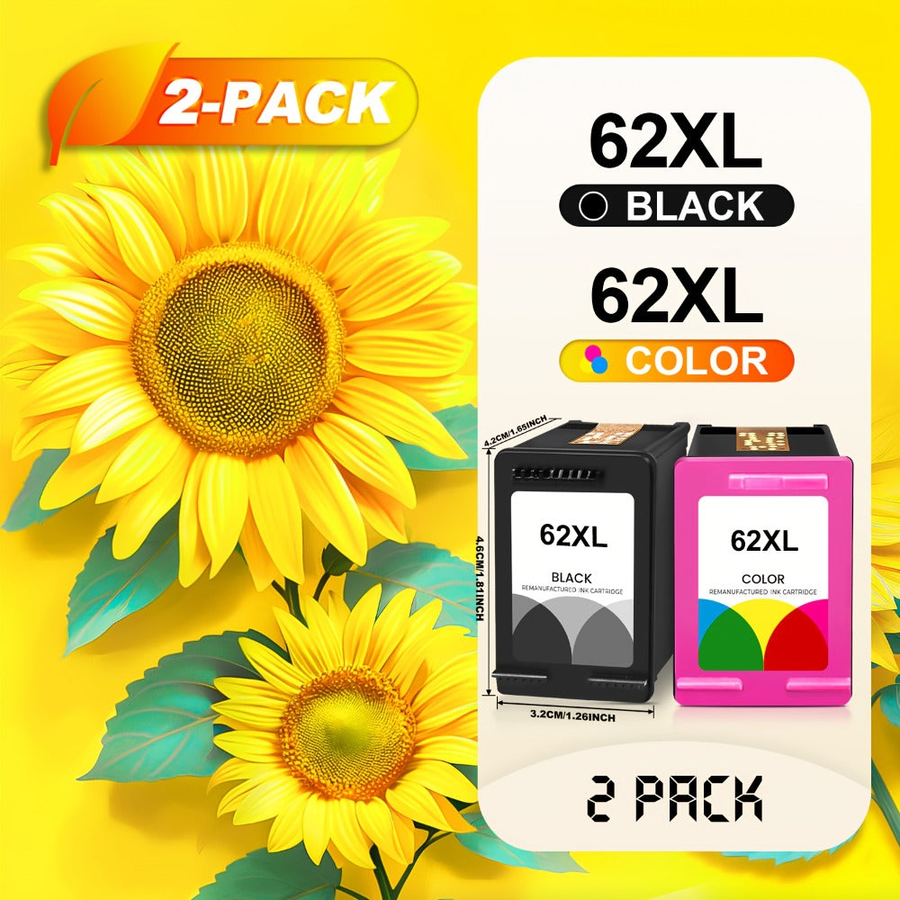 Cartuchos de tinta compatibles con HP 62XL/62, aptos para impresora, funcionan con HP Envy 5540/5640/7640, OfficeJet 5740/5741/5745, 8000/8040, recarga de tóner tricolor y , para impresoras HP 200/250/258, cartucho de tinta de repuesto para ahorrar costos