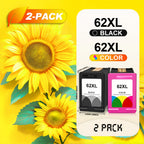 Cartuchos de tinta compatibles con HP 62XL/62, aptos para impresora, funcionan con HP Envy 5540/5640/7640, OfficeJet 5740/5741/5745, 8000/8040, recarga de tóner tricolor y , para impresoras HP 200/250/258, cartucho de tinta de repuesto para ahorrar costos