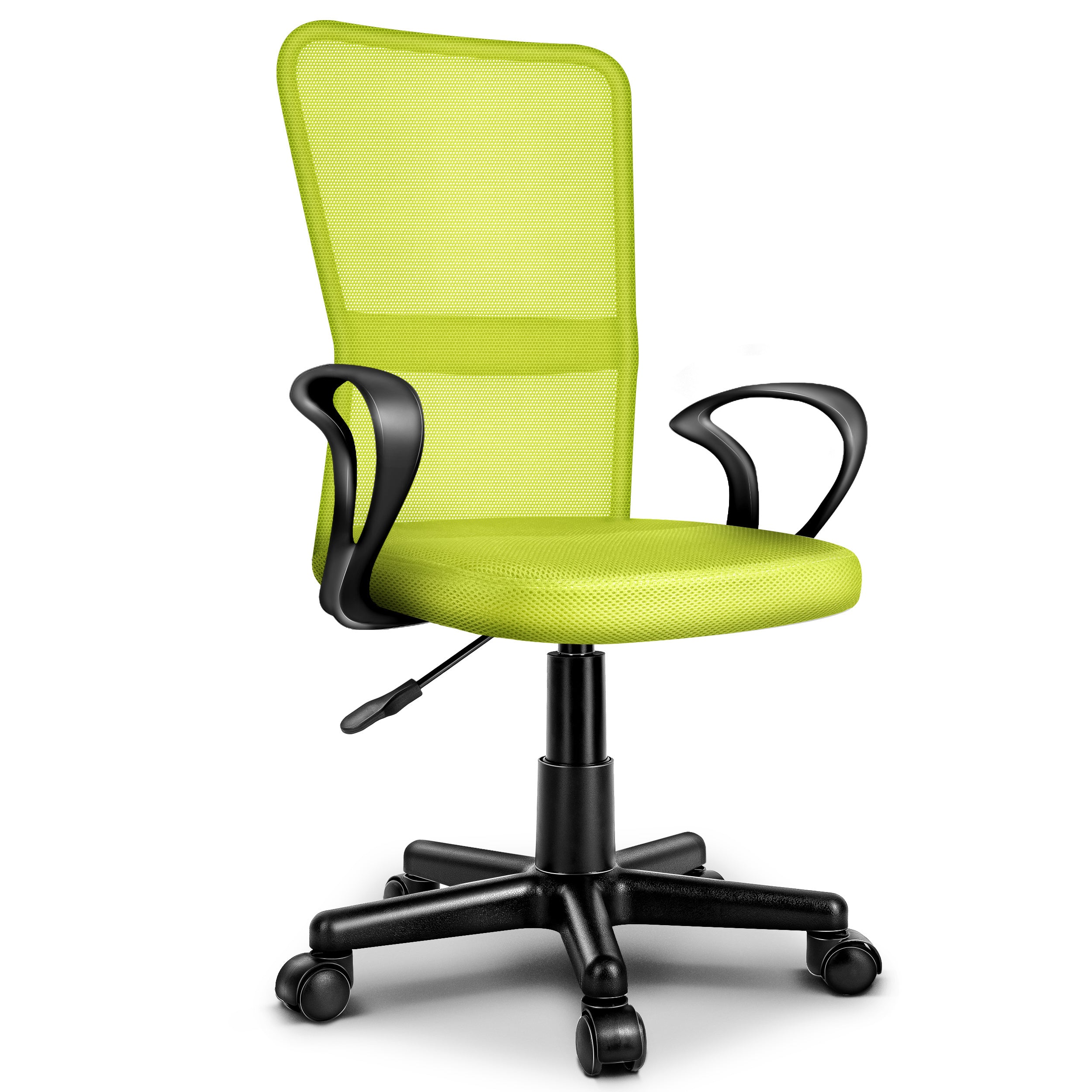 Silla de Oficina TRESKO® con Reposabrazos, Altura Ajustable Continua | Silla Giratoria de Malla Transpirable | Silla de Escritorio con Ruedas de Plástico Ligeras, Superficie Acolchada, Ajuste Ergonómico | Silla de Ordenador Ideal para Oficina en Casa, Hab