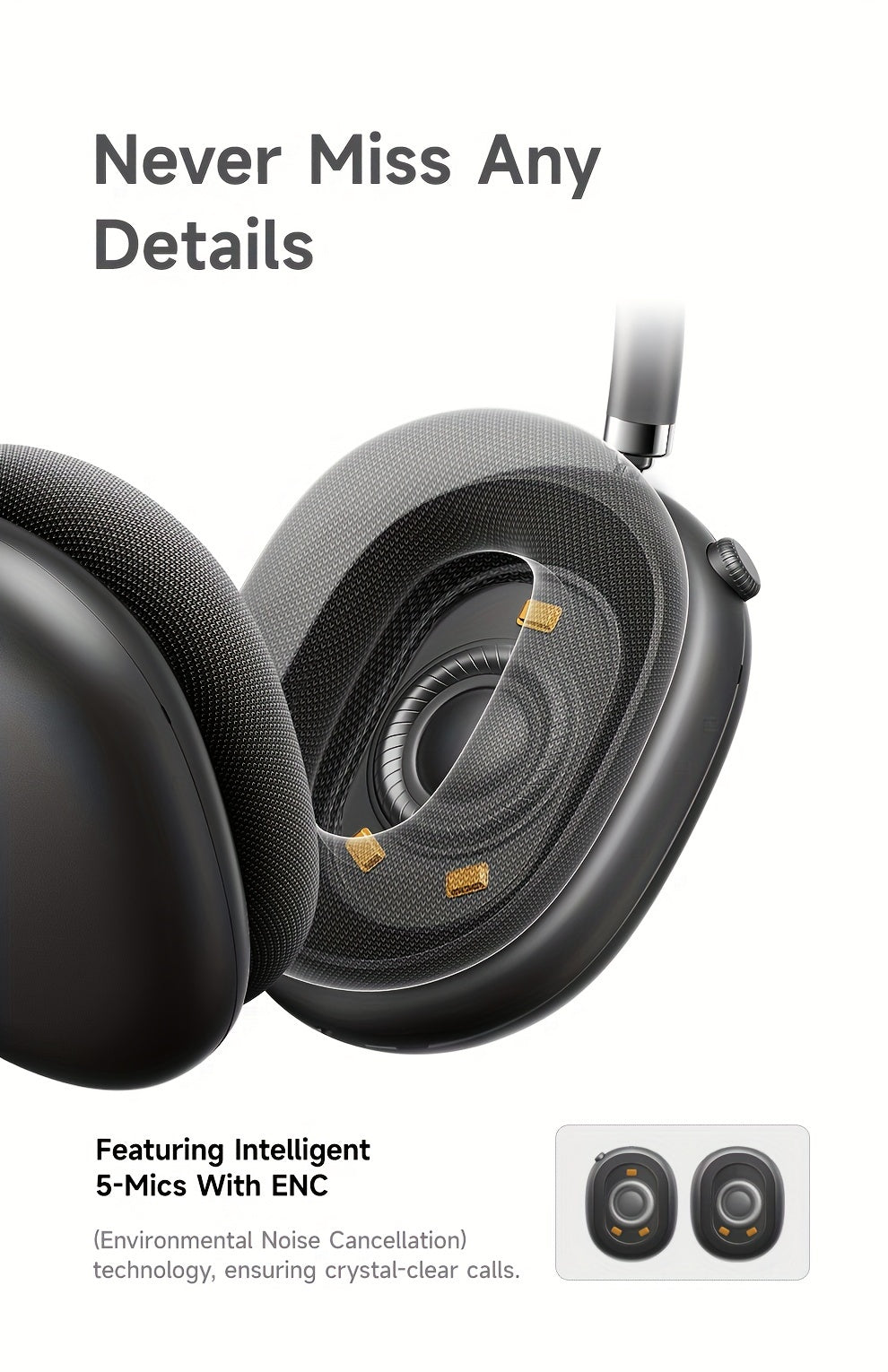 Auriculares Bluetooth | Auriculares híbridos con cancelación activa de ruido Picun con múltiples modos, auriculares inalámbricos supraaurales