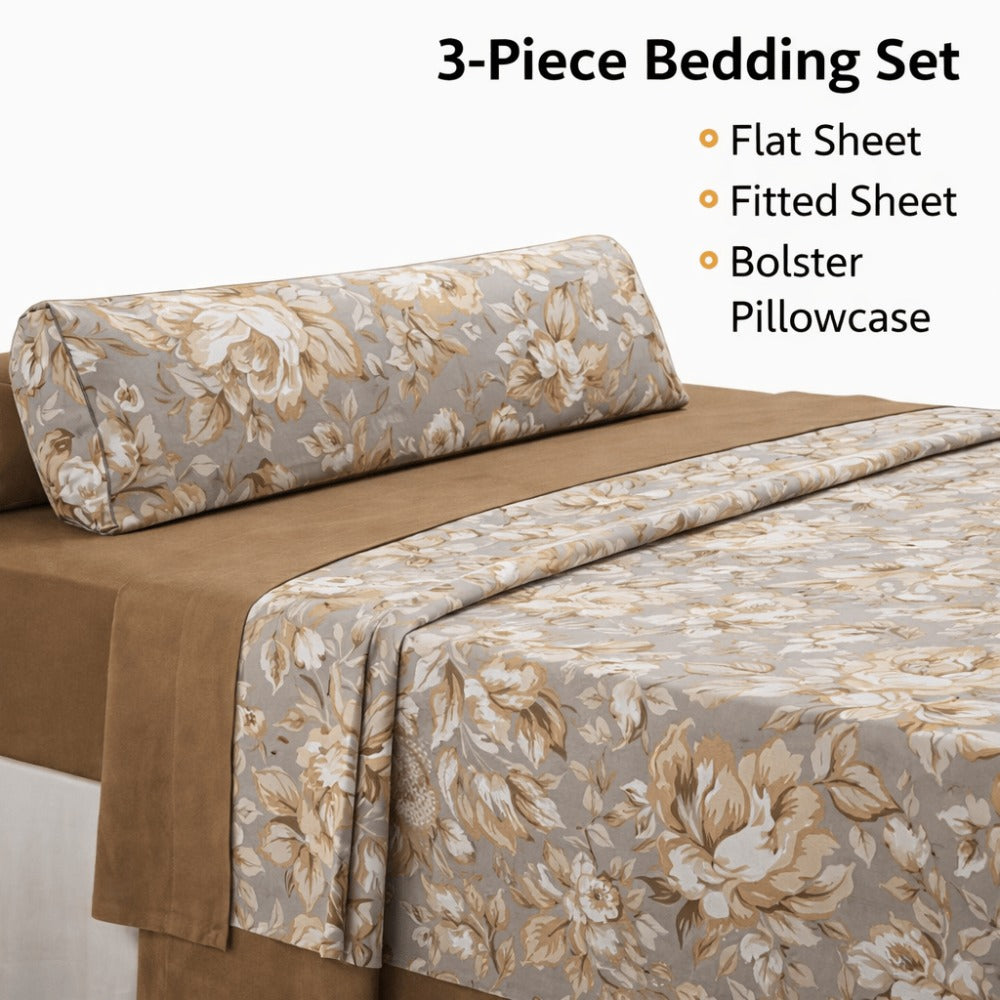 Juego de Sábanas 3 Piezas Estampadas Microfibra – Sábana Bajera Ajustable + Sábana Encimera + Funda Almohada, Suave y Antiárrugas, Cama 90 105 135 150 180, Poliéster microfibra