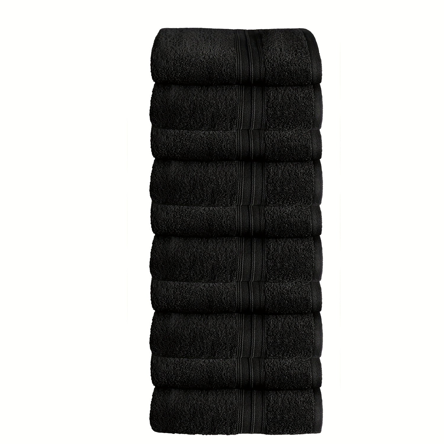 Juego de 10 Toallas de Mano de 50 x 100 cm, 550 g/m², Toallas de Algodón Suave, Secado Rápido, Altamente Absorbentes y Ligeras, Multiusos con Borde a Rayas Moderno, Ideales para Hogar, Hotel y Baño