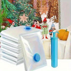 20 piezas de bolsas de almacenamiento de compresión al vacío con bomba manual, varios tamaños, transparentes, recipientes de almacenamiento de plástico sellados para ropa, mantas, camisas, organizador de ahorro de espacio para el hogar