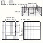 Parque de juegos para cachorros, recinto exterior de 6/8/12/16 piezas, corral para perros, 80 x 65 cm, plegable, resistente a la intemperie, para uso interior/exterior