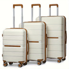 Maleta de Cabina Ligera de Polipropileno de 20/24/28 Pulgadas con Cerradura TSA, Ruedas Giratorias de 4 Ruedas, Adecuada para Viajes Aéreos y Equipaje de Avión
