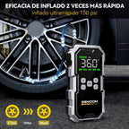 Arranque de coche con compresor de aire e inflador de neumáticos inalámbrico, arrancador de batería de 12000A con banco de energía y linternas LED, caja de arranque automático de 12V para todos los vehículos de gasolina o diésel de 10.0L con estuche de tr