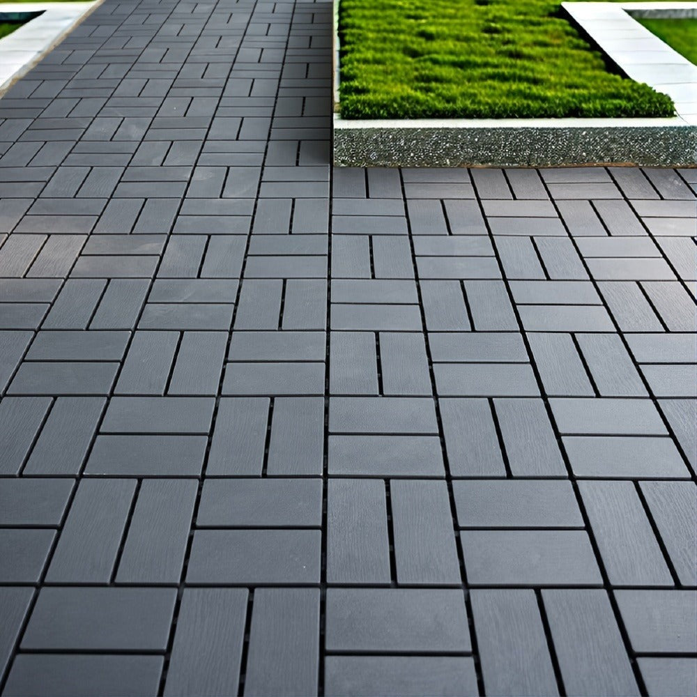 Baldosas de plástico entrelazadas para terraza, paquete de 54 baldosas impermeables para pisos de patio para uso en exteriores e interiores - Ideal para porche, piscina, balcón, patio trasero - Fácil instalación y material PP resistente
