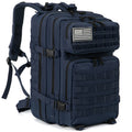 Mochila táctica azul de 45L, diseñada para deportes, ideal para senderismo al aire libre con sistema MOLLE, perfecta para escalada y trekking, bolsa de emergencia de 3 días, lavable a mano, ideal para viajes