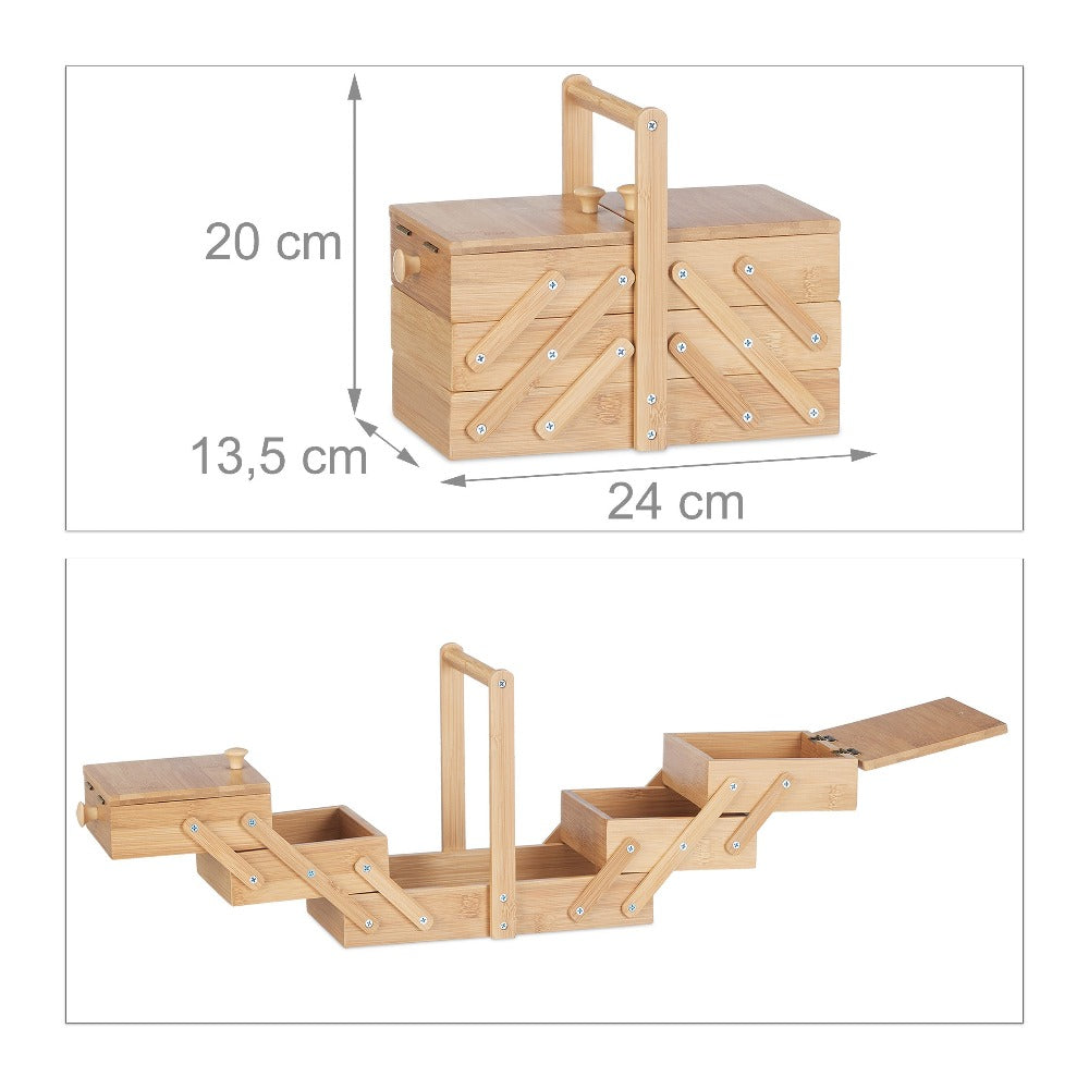 Caja de costura natural - 24 X 20 X 13.5 Cm