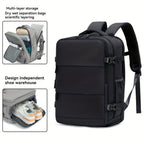 Mochila de viaje para laptop de mujer aprobada por aerolíneas, 38.1cm, separación seca y húmeda, azul claro, correa ajustable, compartimento para zapatos