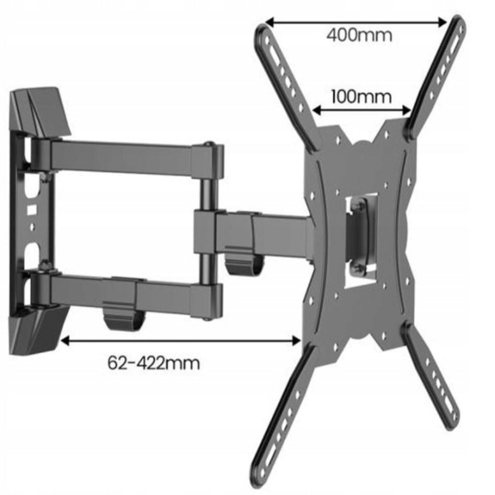 Soporte giratorio para TV LCD LED de 32" - 55" con brazo 3D USB ajustable. Soporte de pared giratorio para TV y monitor de PC. Brazo de acero 3D ajustable con capacidad de carga de 22 kg. Soporte de TV móvil con alcance de 50 cm y organizador de cables. S
