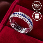 Anillo de moda para mujer en plata de ley 925, elegante y con estilo, incrustado con circonita sintética, anillo de mujer de alto valor, adecuado para viajes de vacaciones, uso diario, es un regalo conmemorativo perfecto para amigos, con caja de regalo